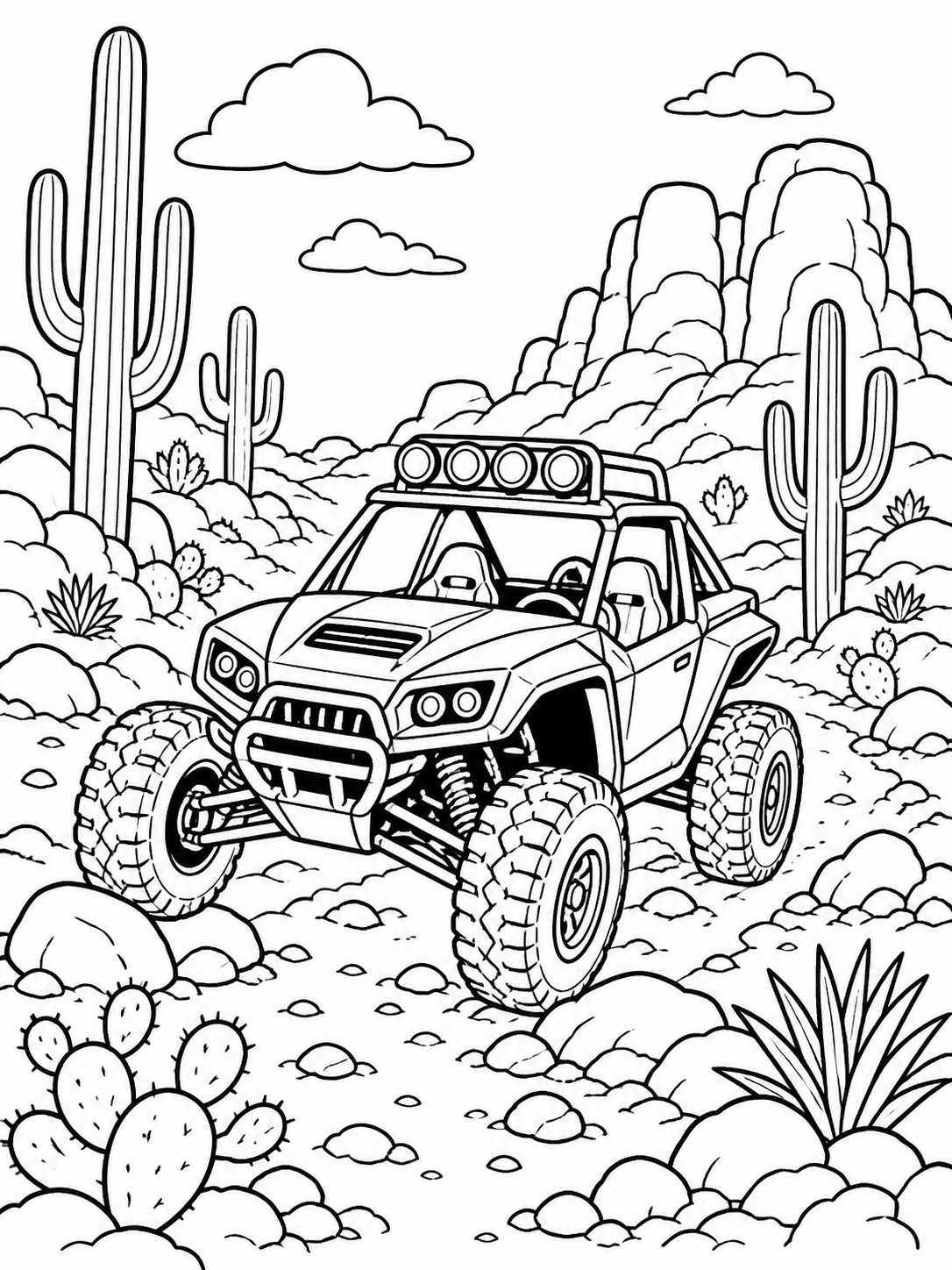 Off-Road Buggy In Desert — car coloring pages