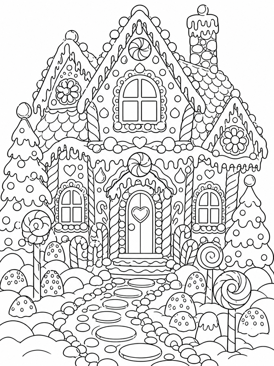 Gingerbread House — christmas coloring pages for adults