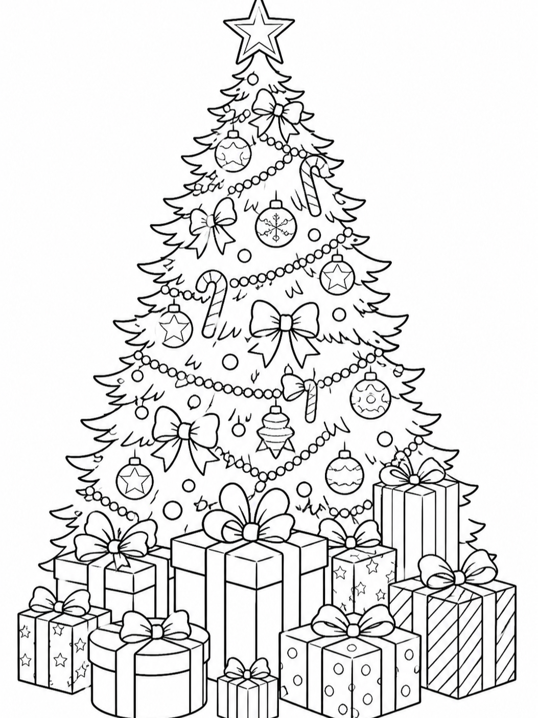 Decorated Christmas Tree — christmas coloring pages