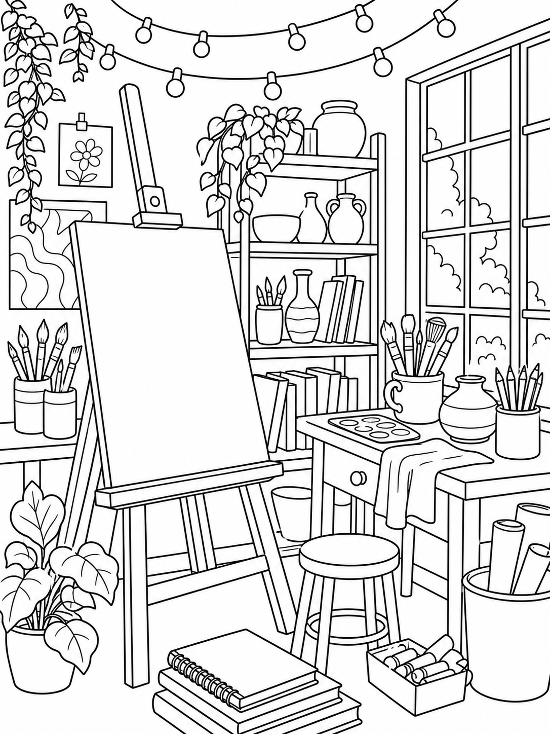 Art Studio Easel — coloring pages for teens