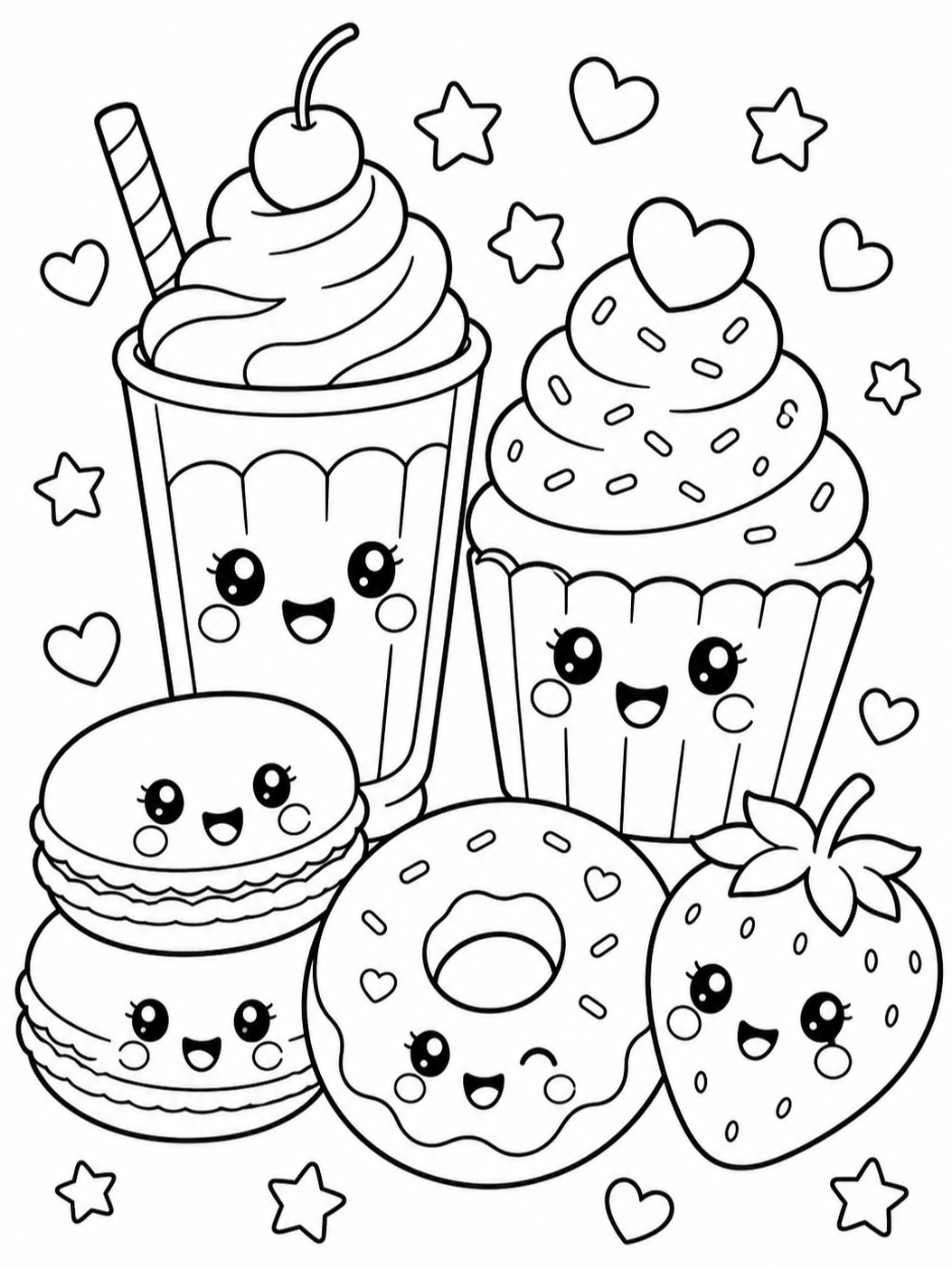 Cute Kawaii Coloring Pages