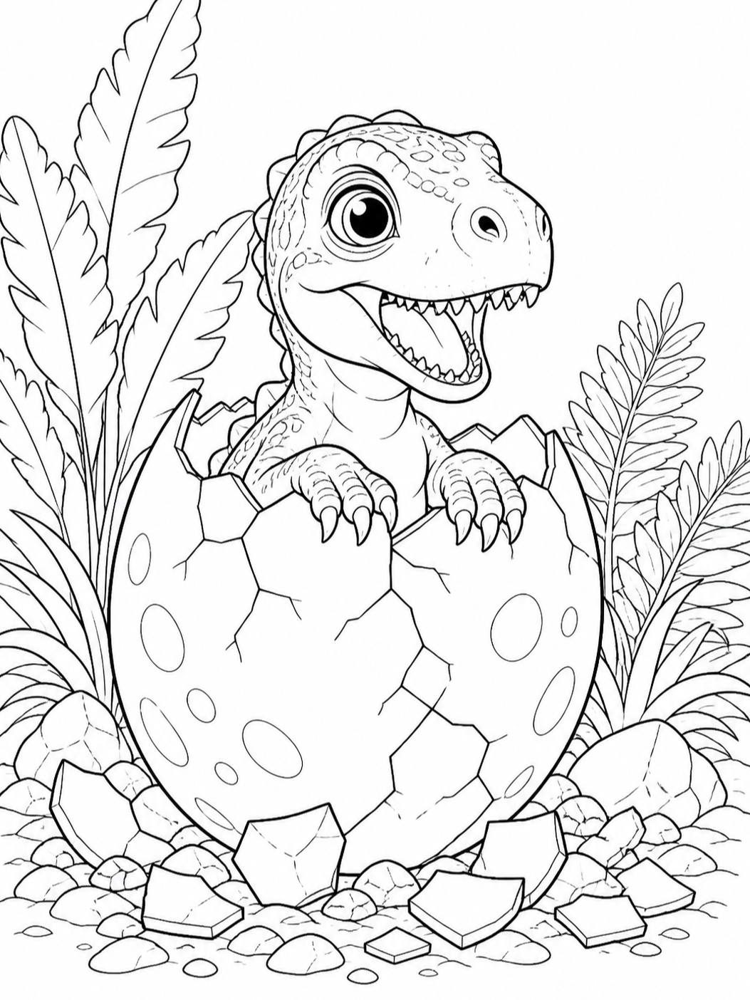 Hatching Baby Dinosaur — dinosaur coloring pages