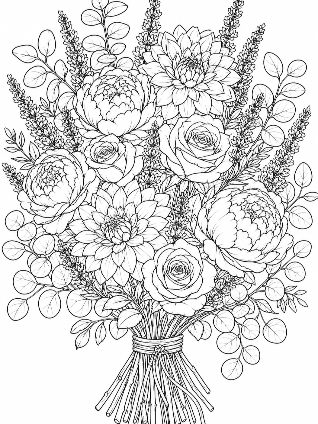 Flower Coloring Pages for Adults