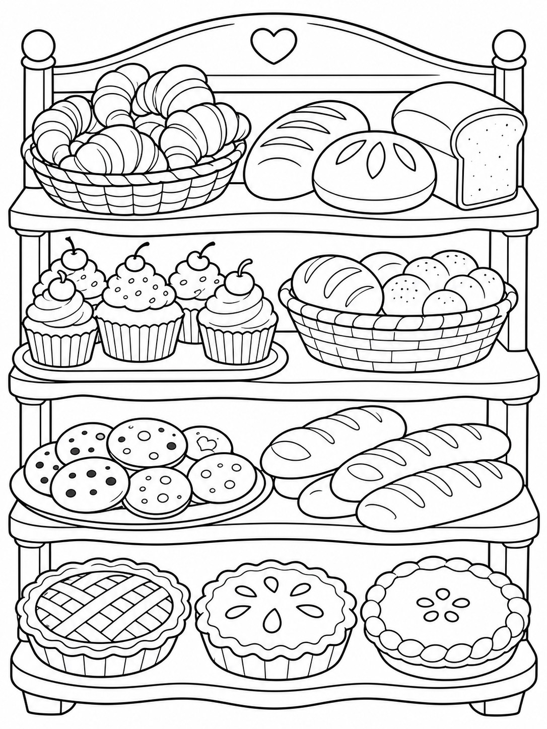 Bakery Shelf Display — food coloring pages