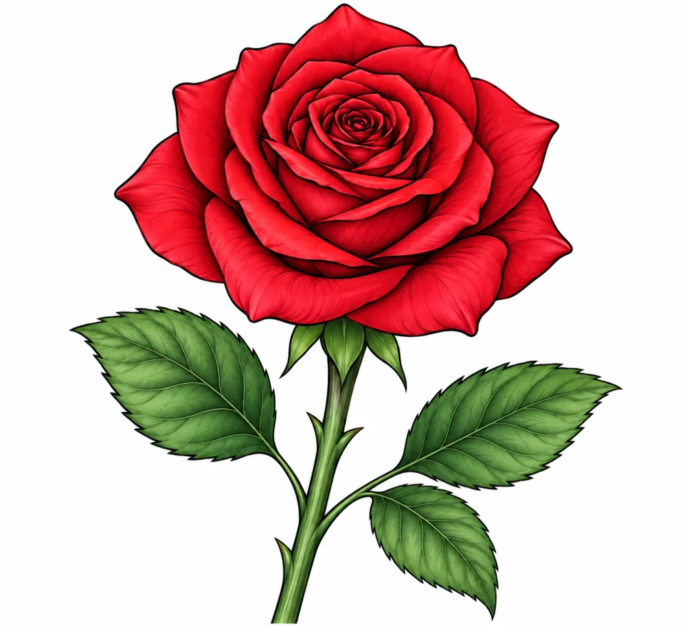 Finished rose drawing
