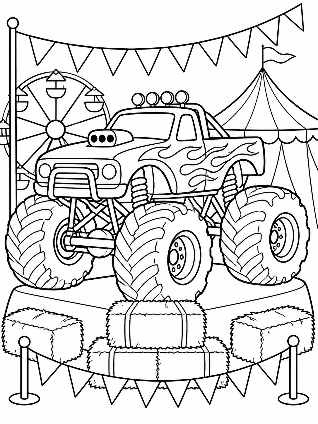 Truck At Carnival — monster truck coloring pages